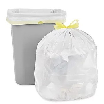 中型 キッチン ドローストリング ゴミ袋 8 ガロン 白い透明なプラスチックゴミ袋 PE素材