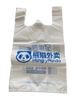 ウェスト ハンドル パーソナライズド ロゴ印刷付き プラスチック Tシャツ バッグ