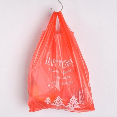 オーダーメイド ロゴ HDPE オフセット 印刷 黒/白/透明の出荷のためのTシャツバッグ