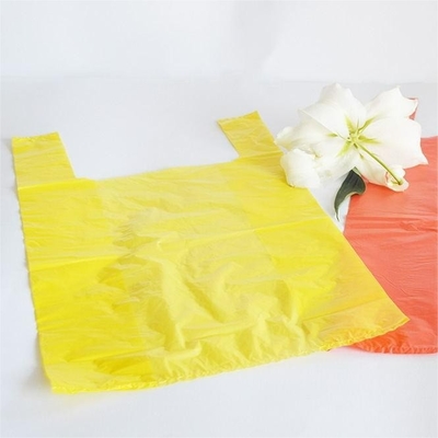 オーダーメイド ロゴ HDPE オフセット 印刷 黒/白/透明の出荷のためのTシャツバッグ
