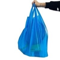 HDPE/LDPETシャツ オフセット印刷の表面処理付きのプラスチックショッピングバッグ