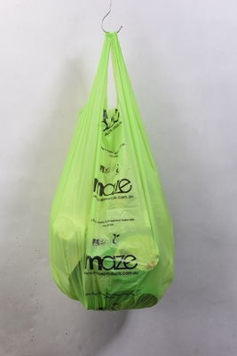 緑色 40% バイオソース素材 構造 カスタム 食料品 プラスチックの再利用可能な買い物袋