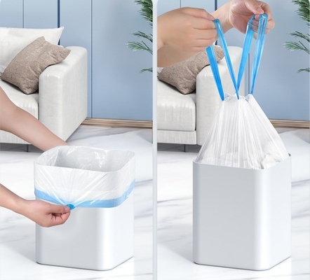 キッチンとオフィスには必要不可欠な HDPE/LDPE/LLDPE/MDPE 自動閉じるロープゴミ袋