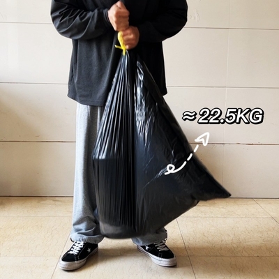 ベージュ 100L プラスチック ブラック リサイクルゴミ袋 ロール 55 ガロン オフセット印刷