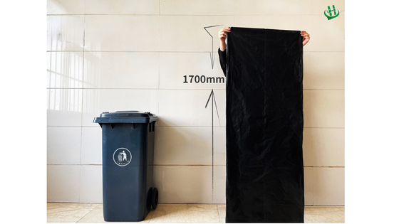 大型ゴミ容器のための黒いプラスチックゴミ袋