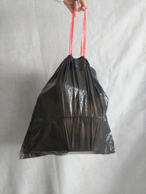 15Pcsパック ドローストリングゴミ袋 プラスチック 色のいいゴミ箱 キッチン用 コンポスタブル
