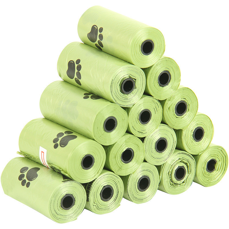 15 PCS/ロール 生物分解性 ペットゴミ袋 シャツバッグ 犬便袋用品
