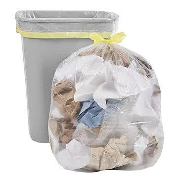 中型 キッチン ドローストリング ゴミ袋 8 ガロン 白い透明なプラスチックゴミ袋 PE素材