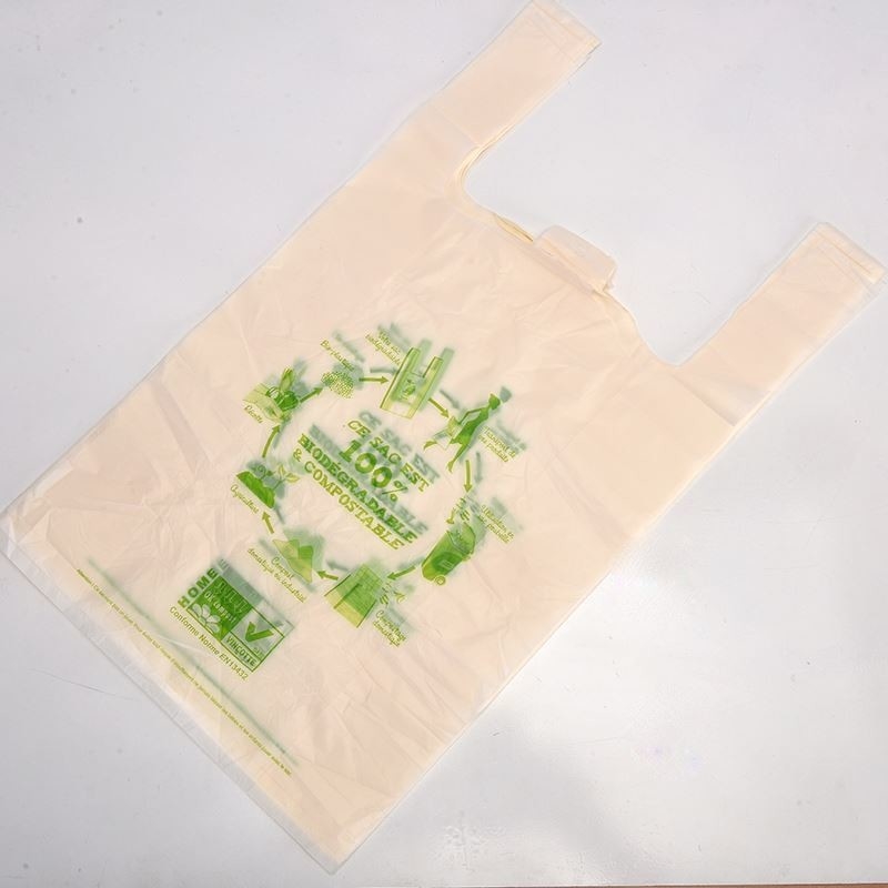 カスタムオーダー 受け入れられる 100% 生物分解性 Tシャツ 家庭用品の買い物袋