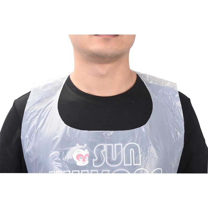 分類 S M L サイズ 透明なアプロン 透明なテーブルの上 白いアプロン タオル付き