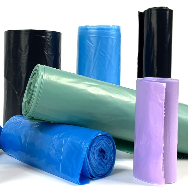オフセット印刷 表面処理 ベージュ色のゴミ箱用のロール上のLDPEプラスチックゴミ袋